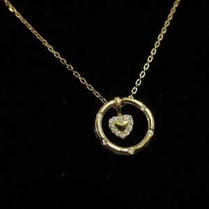 Heart Sterling Silver 925 Necklace Rose Gold Tone